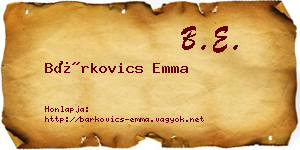 Bárkovics Emma névjegykártya